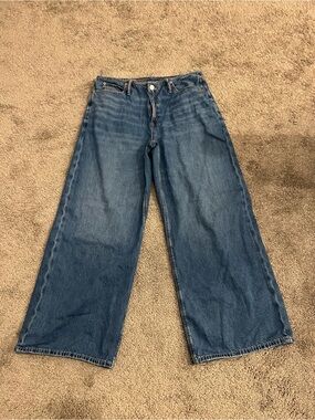 American Eagle Wide Leg Denim Jeans in Blue